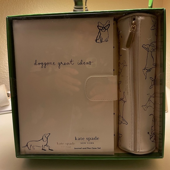 Kate Spade ♠️ Dog Party Journal and pen case set - Picture 1 of 6
